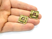 4 Antique Bronze Connector Charm Antique Bronze Plated Metal Charms (20x20mm) G10476
