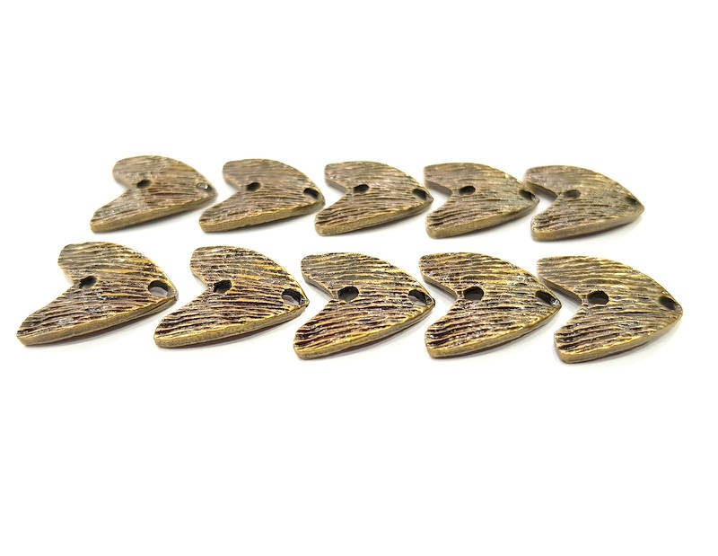 10 Antique Bronze Rank Connector Charm Antique Bronze Plated Metal Charms (16x16mm) G10488