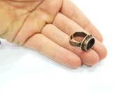 Antique Bronze Ring Blank Ring Setting inlay Blank Mosaic Bezel Base Cabochon Mountings (14x10mm Blank ) Antique Bronze Plated Brass G10490