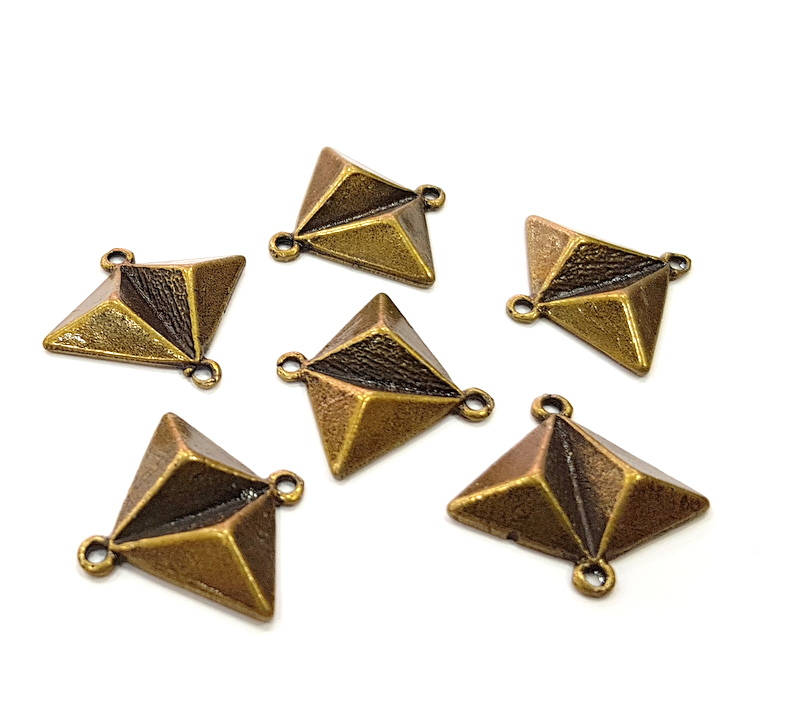 10 Antique Bronze Connector Charm Antique Bronze Plated Metal Charms (21x19mm) G10490