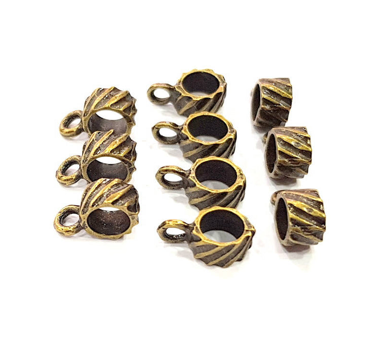 10 Antique Bronze Bail Antique Bronze Plated Metal Findings (13x8mm) G10491