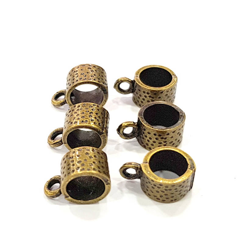 10 Antique Bronze Bail Antique Bronze Plated Metal Findings (15x10mm) G10492