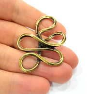 2 Antique Bronze Pendant Connector Antique Bronze Plated Metal Pendant (53x39mm) G10501
