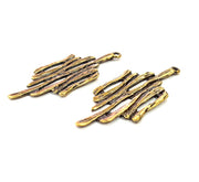 2 Antique Bronze Charm Antique Bronze Plated Metal Charms (53x21mm) G10506