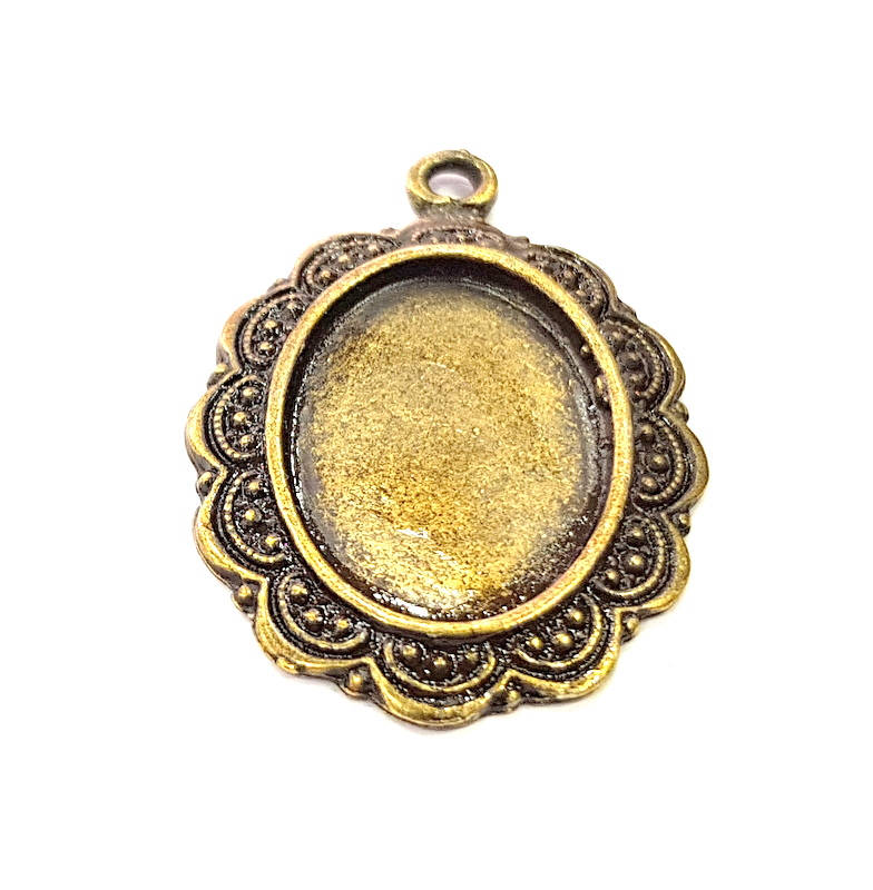 2 Antique Bronze Pendant Blank inlay Blank Mosaic Blank Resin Blank Bezel Base Setting Mountings Antique Bronze Plated(24x17mm blank) G10507