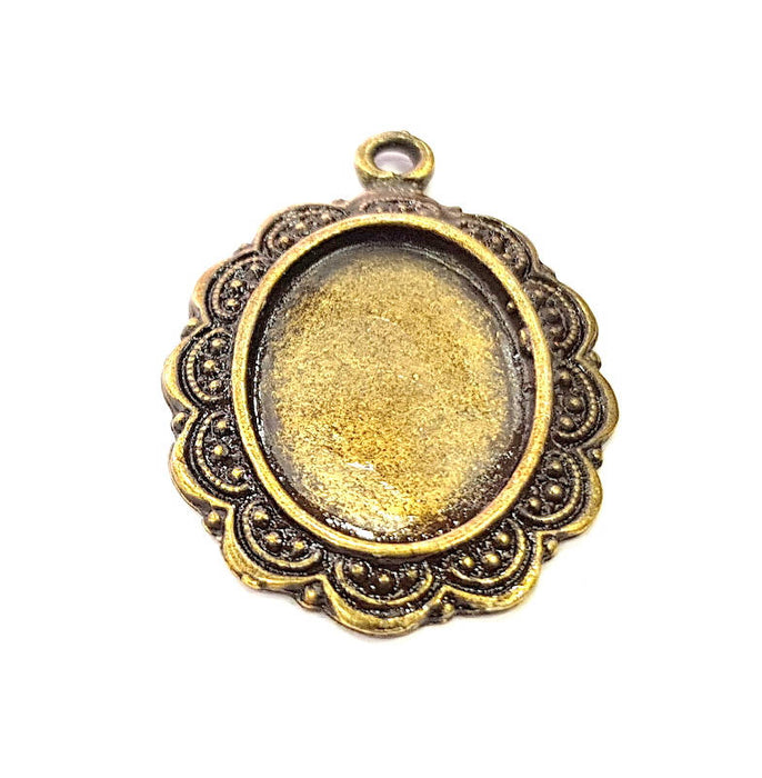 2 Antique Bronze Pendant Blank inlay Blank Mosaic Blank Resin Blank Bezel Base Setting Mountings Antique Bronze Plated(24x17mm blank) G10507