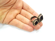 Antique Bronze Ring Blank Ring Setting inlay Blank Mosaic Bezel Base Cabochon Mountings (15mm+10mm blank) Antique Bronze Plated Brass G12057