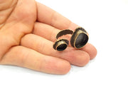 Antique Bronze Ring Blank Ring Setting inlay Blank Mosaic Bezel Base Cabochon Mountings (20x15mm+10mm ) Antique Bronze Plated Brass G12058
