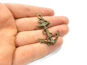 2 Anchor Charm Antique Bronze Charm Antique Bronze Plated Metal Charms (48x29mm) G10516