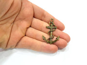 2 Anchor Charm Antique Bronze Charm Antique Bronze Plated Metal Charms (48x29mm) G10516