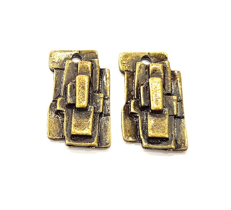 2 Antique Bronze Charm Antique Bronze Plated Metal Charms (29x16mm) G10518