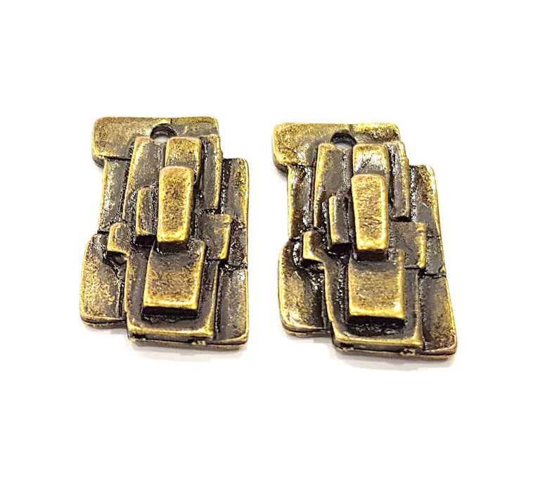 2 Antique Bronze Charm Antique Bronze Plated Metal Charms (29x16mm) G10518