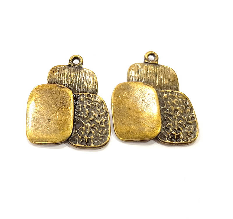 4 Antique Bronze Charm Antique Bronze Plated Metal Charms (32x25mm) G10517