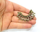 2 Antique Bronze Connector Pendant Antique Bronze Plated Metal Pendant (61x19mm) G10521