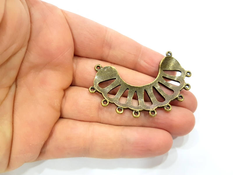 2 Antique Bronze Connector Pendant Antique Bronze Plated Metal Pendant (61x19mm) G10521