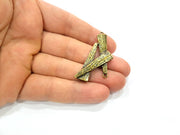 4 Antique Bronze Charm Antique Bronze Plated Metal Charms (46x19mm) G10526