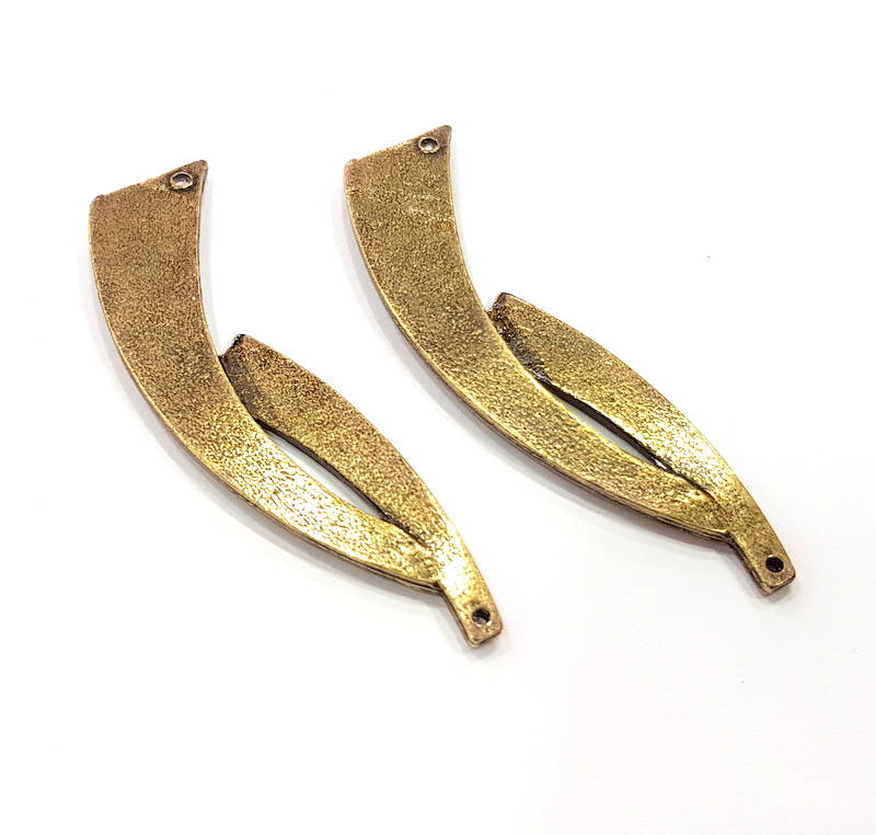 2 Antique Bronze Charm Antique Bronze Plated Metal Charms (62x15mm) G10527