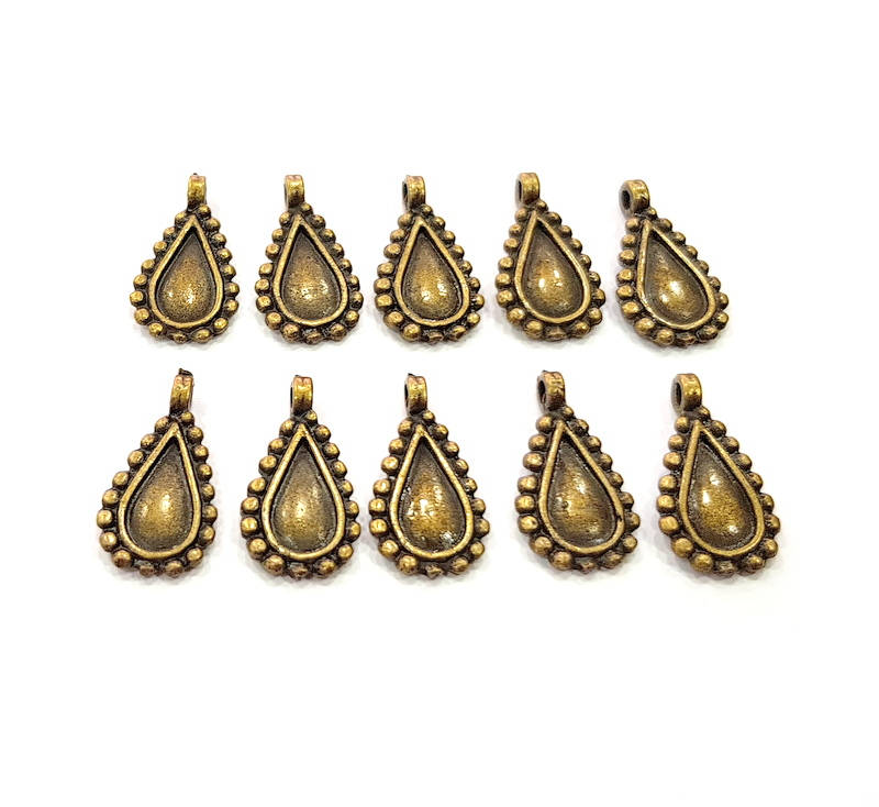 20 Drop Charm Antique Bronze Charm Antique Bronze Plated Metal Charms (20x10mm) G10528