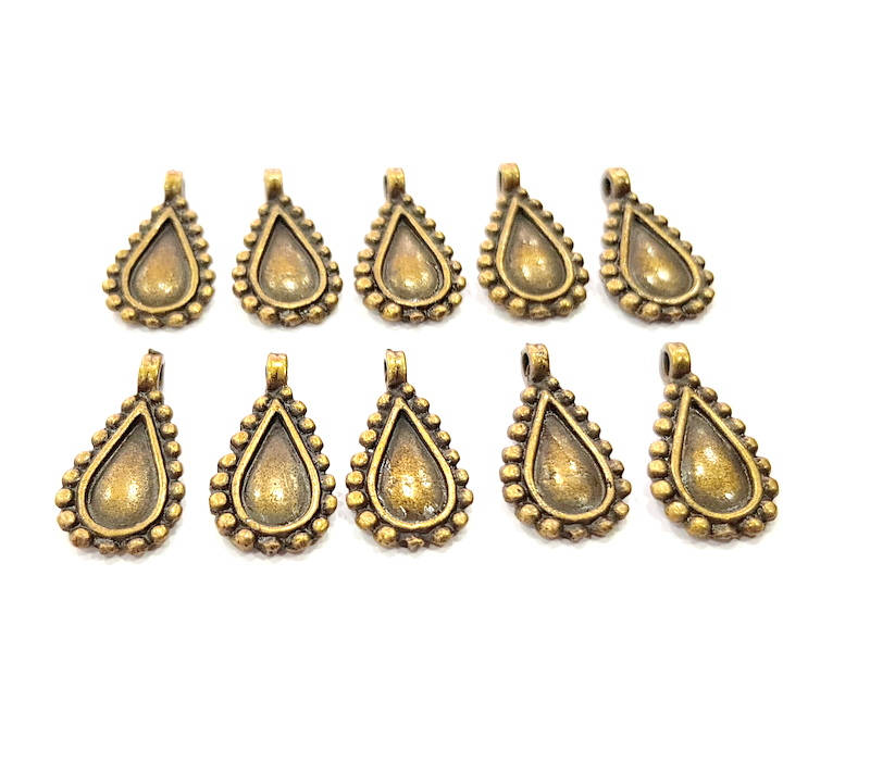 20 Drop Charm Antique Bronze Charm Antique Bronze Plated Metal Charms (20x10mm) G10528
