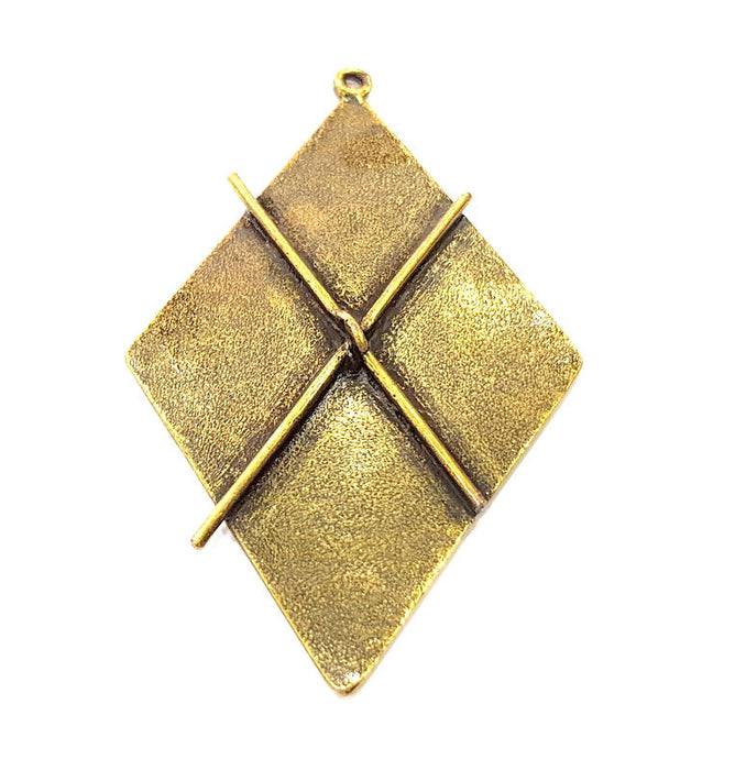 Shield Pendant African Pendant Tribal Pendant Antique Bronze Pendant Antique Bronze Plated Metal Pendant (73x46mm) G10531