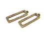 6 Square Frame Charm Antique Bronze Charm Antique Bronze Plated Metal Charms (38x11mm) G10534