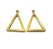 10 Triangle Charm Antique Bronze Charm Antique Bronze Plated Metal Charms (30x21mm) G10535