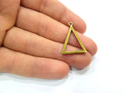 10 Triangle Charm Antique Bronze Charm Antique Bronze Plated Metal Charms (30x21mm) G10535