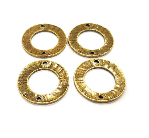 8 Circle Charm Connector Antique Bronze Charm Antique Bronze Plated Metal Charms (23mm) G10538