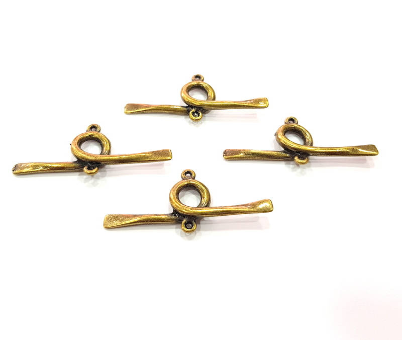 4 Antique Bronze Connector Pendant Antique Bronze Plated Metal Pendant (46x20mm) G10542