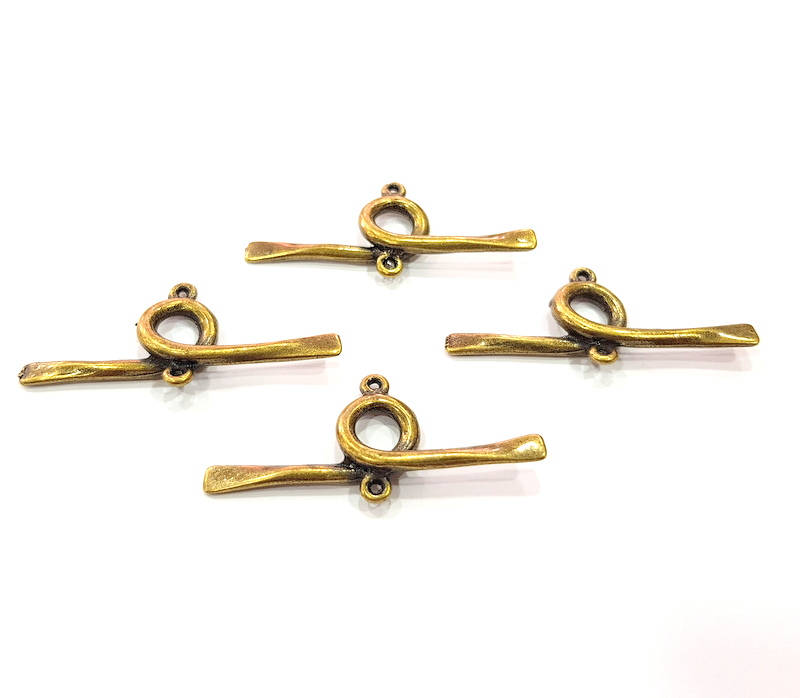 4 Antique Bronze Connector Pendant Antique Bronze Plated Metal Pendant (46x20mm) G10542