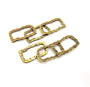 6 Hammered Square Frame Connector Antique Bronze Connector Antique Bronze Plated Metal  (25x13mm) G10548