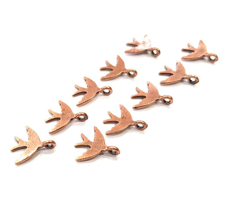 20 Swallow Bird Charm Antique Copper Charm Antique Copper Plated Metal (15x15mm) G12068