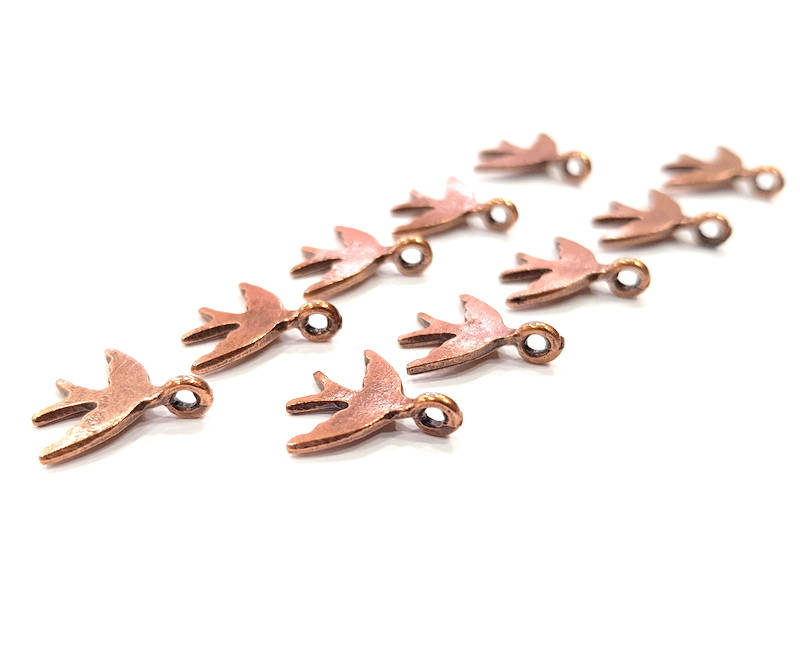 20 Swallow Bird Charm Antique Copper Charm Antique Copper Plated Metal (15x15mm) G12068