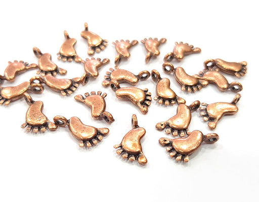 20 Foot Charm Antique Copper Charm Antique Copper Plated Metal (15x9mm) G12069