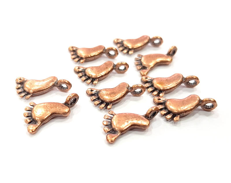 20 Foot Charm Antique Copper Charm Antique Copper Plated Metal (15x9mm) G12069