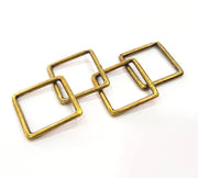 10 Square Connector Antique Bronze Connector Antique Bronze Plated Metal  (22mm) G10555