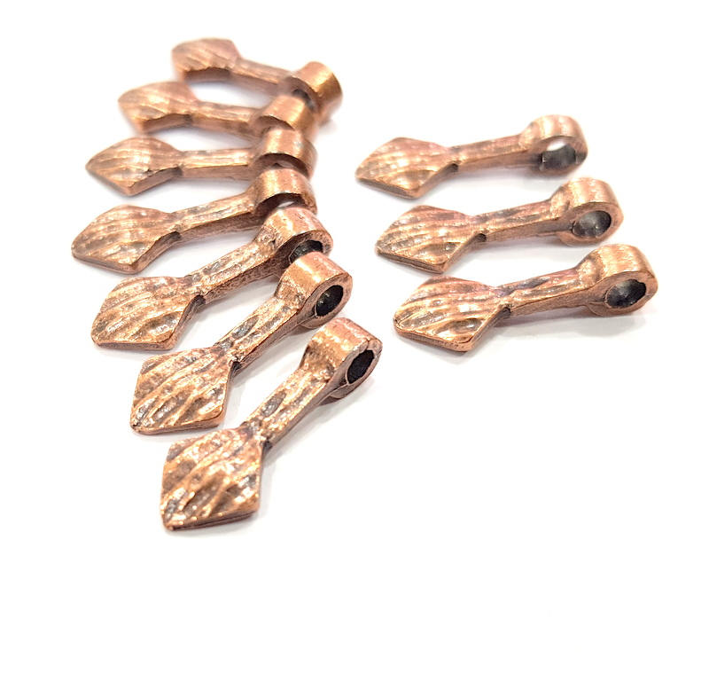 10 Copper Charm (21x8mm) Antique Copper Charm Antique Copper Plated Metal  G12074