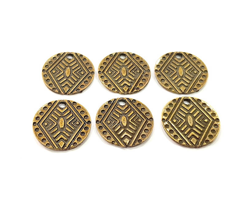 10 Antique Bronze Charm Antique Bronze Plated Metal Charms (16mm) G10562
