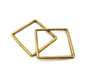 4 Square Connector Antique Bronze Connector Antique Bronze Plated Metal  (31mm) G10567