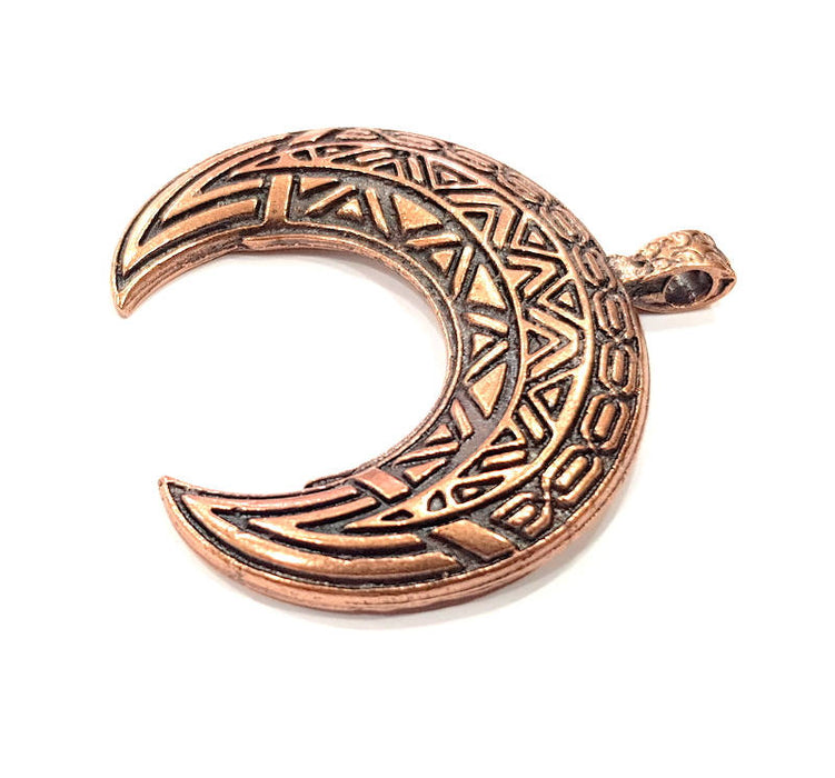 Moon Pendant Antique Copper Pendant Antique Copper Plated Metal ( 52x49 mm ) G15750