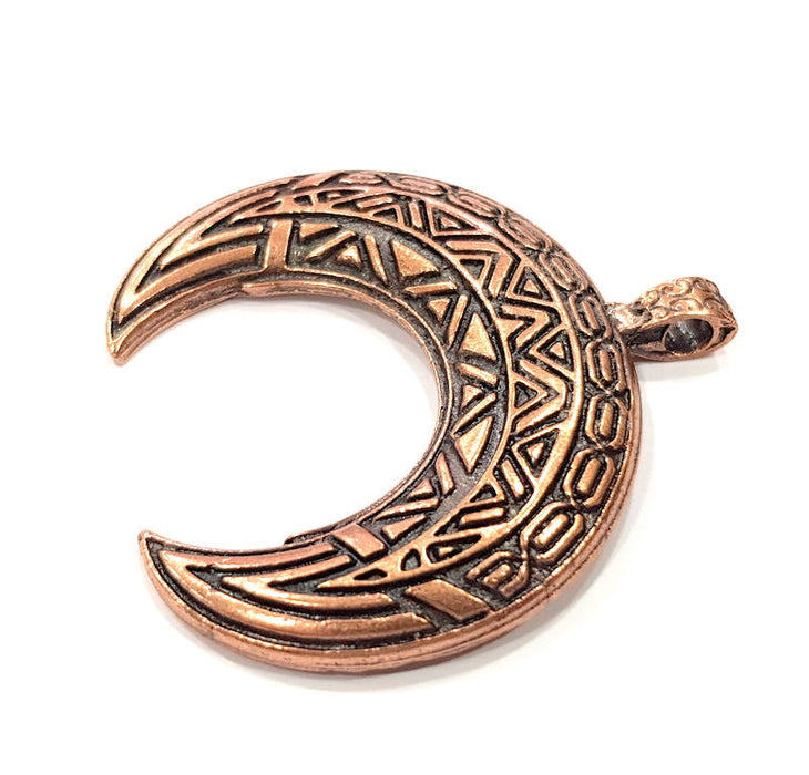 Moon Pendant Antique Copper Pendant Antique Copper Plated Metal ( 52x49 mm ) G15750