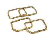 4 Hammered Square Frame Connector Antique Bronze Connector Antique Bronze Plated Metal  (35x23mm) G10573