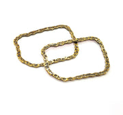 4 Hammered Square Frame Connector Antique Bronze Connector Antique Bronze Plated Metal  (41x27mm) G10580