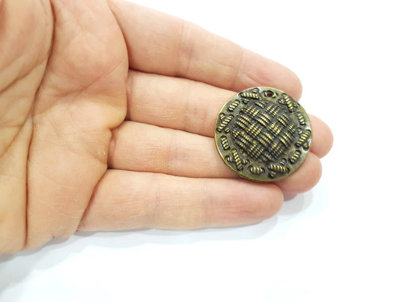 2 Antique Bronze Charm Antique Bronze Plated Metal Charms (34mm) G10583