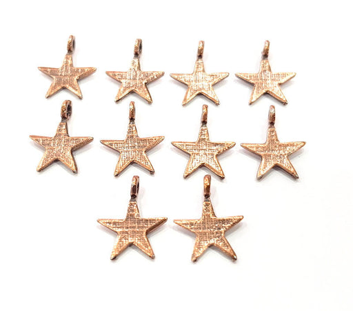20 Star Charm Antique Copper Charm Antique Copper Plated Metal (16x12mm) G12082