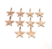 20 Star Charm Antique Copper Charm Antique Copper Plated Metal (16x12mm) G12082