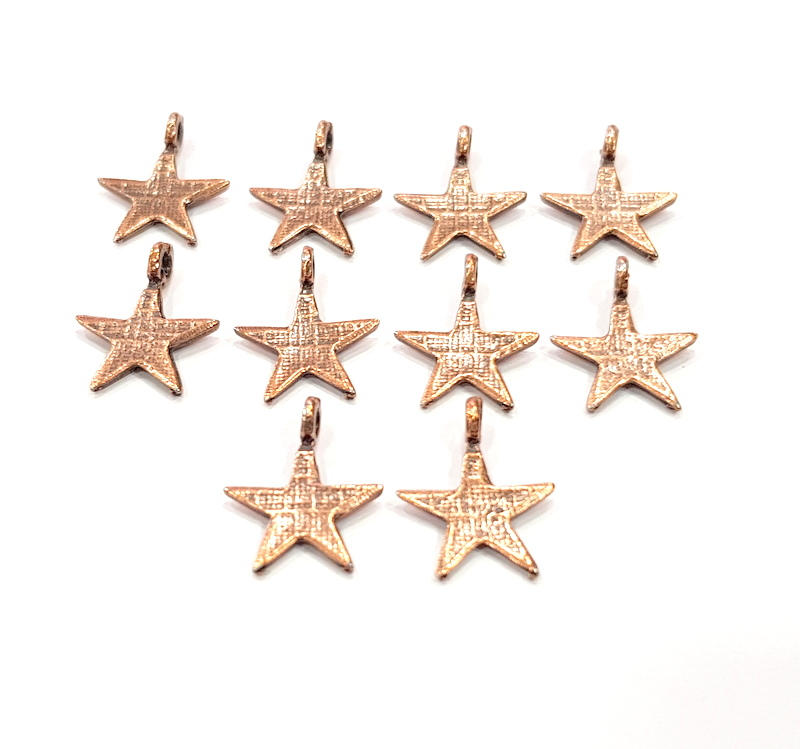 20 Star Charm Antique Copper Charm Antique Copper Plated Metal (16x12mm) G12082