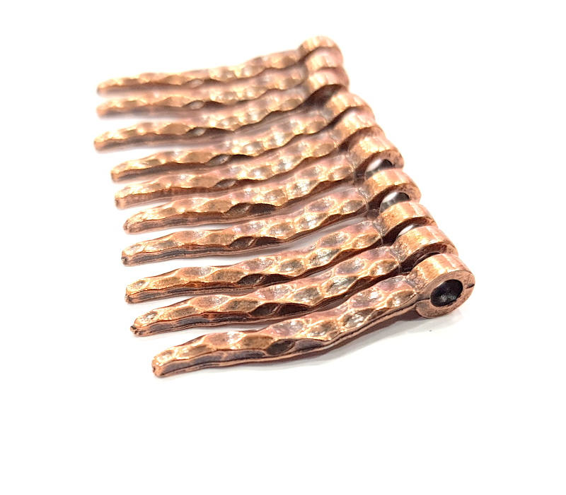 10 Copper Charm (30x4mm) Antique Copper Charm Antique Copper Plated Metal  G12083