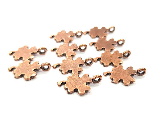 20 Clover Charm Antique Copper Charm Antique Copper Plated Metal (17x10mm) G12085