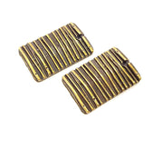 2 Square Charm Antique Bronze Charm Antique Bronze Plated Metal Charms (34x21mm) G10589